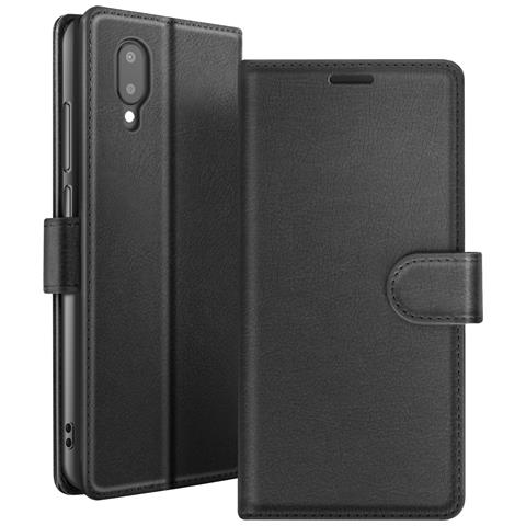 Custodia A Portafoglio Per Galaxy A02 Con Funzione Di Supporto E Linguetta Magnetica, Nero - Foto 1