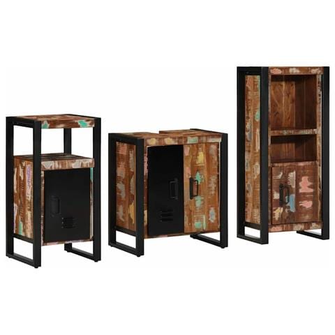 Set di mobili per il bagno 3 pcs Legno massello riciclato - Foto 1