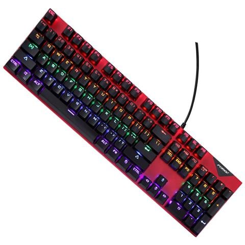 Tastiera Meccanica Cablata Retroilluminata Arcobaleno Interruttore Blu Hot-swappable 104 Tasti Red - Foto 2