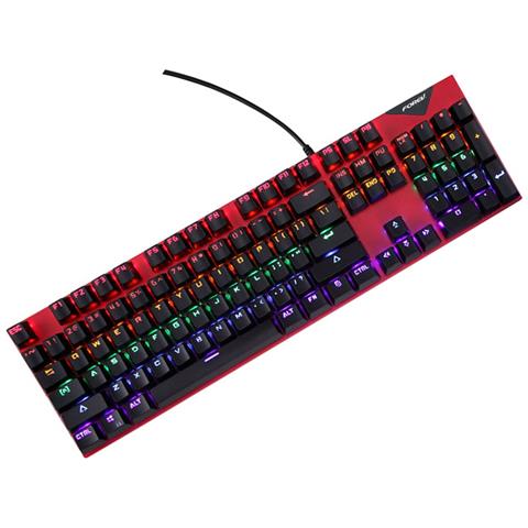 Tastiera Meccanica Cablata Retroilluminata Arcobaleno Interruttore Blu Hot-swappable 104 Tasti Red - Foto 3
