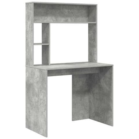 Scrivania Grigio cemento 91 x 50 x 149 cm Legno multistrato - Foto 1