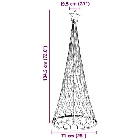 Albero di Natale LED Bianco caldo 71 x 71 x 184.5 cm Metallo - Foto 8