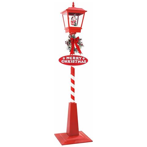 Lampada Stradale di Natale con Lanterna Rosso 40,5x40,5x180cm - Foto 1