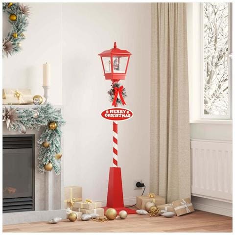 Lampada Stradale di Natale con Lanterna Rosso 40,5x40,5x180cm - Foto 2