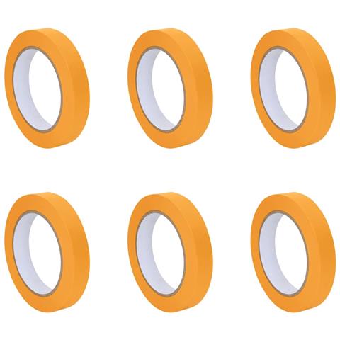 Nastri Adesivi per Pittori 6 pcs Giallo 19mm x 50m Carta - Foto 1