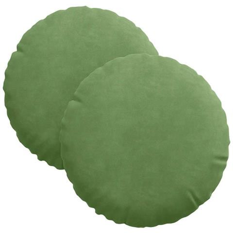 Cuscini per Seduta 2 pcs Verde chiaro Ø 40 x 13 cm Velluto - Foto 1