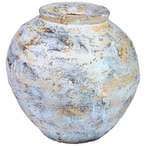 Vaso In Cartapesta Invecchiato Bianco 24x24x23h Cm - Foto 1