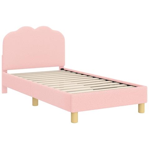 Struttura letto bambini con testata Rosa 80 x 160 cm Bouclé - Foto 1
