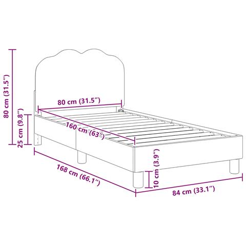 Struttura letto bambini con testata Rosa 80 x 160 cm Bouclé - Foto 9