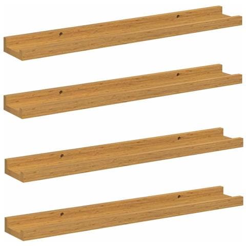 Scaffale da parete 4 pcs Beige 60 x 9 x 3 cm Legno multistrato - Foto 1
