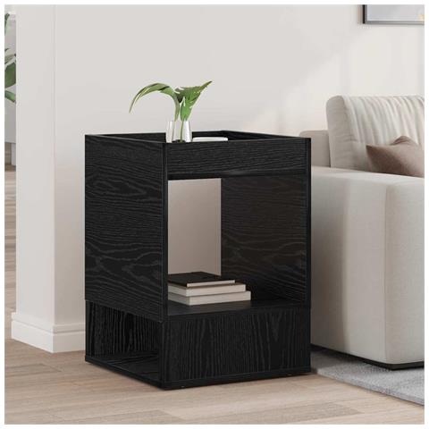 Tavolino Rovere Nero 40 x 40 x 56 cm Legno multistrato - Foto 2