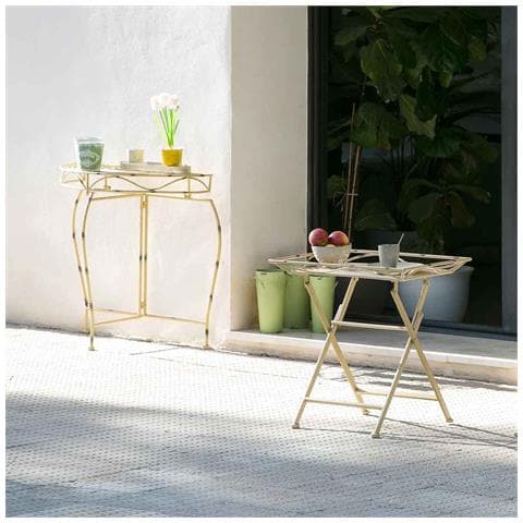 Mobile Da Ingresso In Ferro Battuto Giallo 75x37x75h - Foto 2