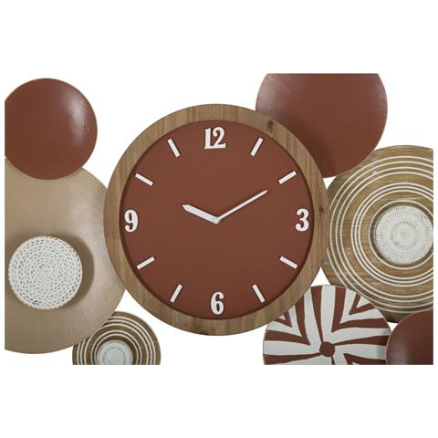 Orologio Da Parete Etnic Xl Orizzontale In Ferro E Legno Multicolor - Foto 2