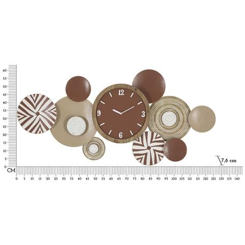 Orologio Da Parete Etnic Xl Orizzontale In Ferro E Legno Multicolor - Foto 6