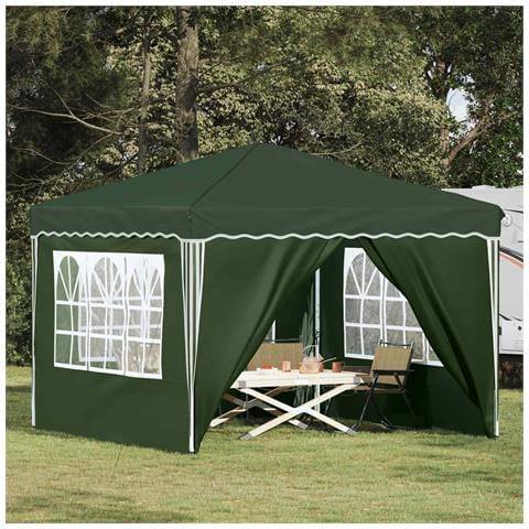 Tenda per feste a pop-up 288 x 288 x 245 cm Verde - Foto 2