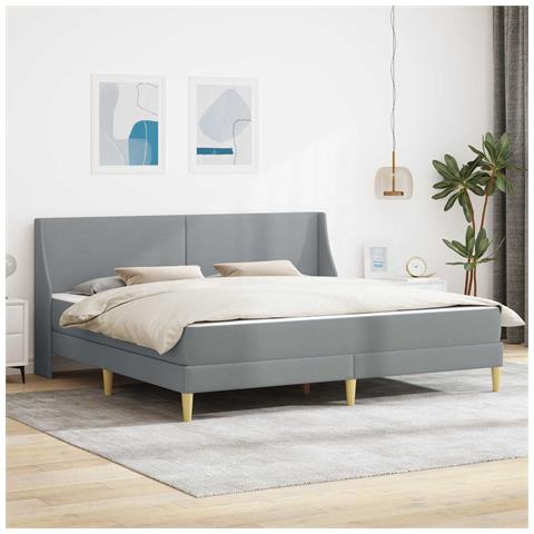 Struttura letto con materasso Grigio chiaro 200 x 200 cm - Foto 2