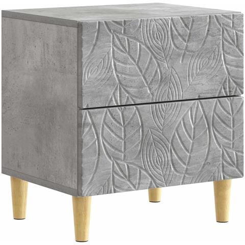 Comodino Grigio Cemento 43 x 34,5 x 48 cm Legno ingegnerizzato - Foto 1