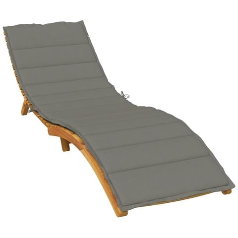 Cuscino per Lettino Prendisole Grigio Scuro Mélange 200x70x4cm - Foto 2