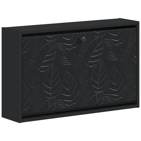 Mobiletto per Scarpe da Muro DELFT 71 x 17 x 43 cm Nero - Foto 1