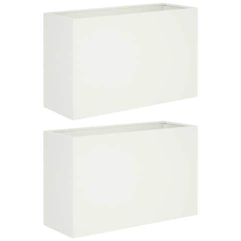 Vaso da giardino 2 pz Bianco 80 x 40 x 50 cm - Foto 1