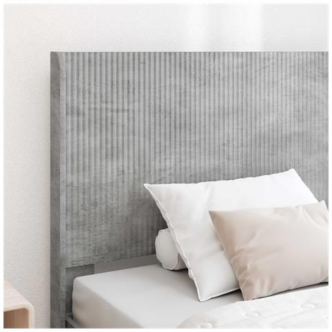 Struttura del letto con stoccaggio e testata Grigio Cemento - Foto 2