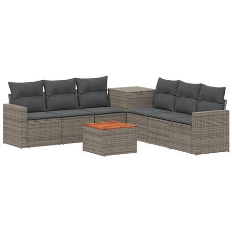 Set di divani 8 pz Grigio e Grigio Scuro - Foto 1