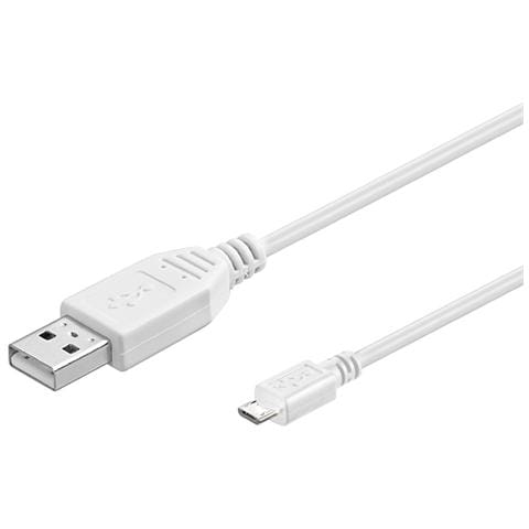 ICOC MUSB-A-006W - Cavo USB 2.0 A / Micro B 0,6 m Bianco - Foto 1