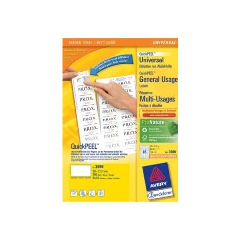 Etichette Universale in Carta 38 x 21.2 mm Confezione 100 fogli - Foto 1