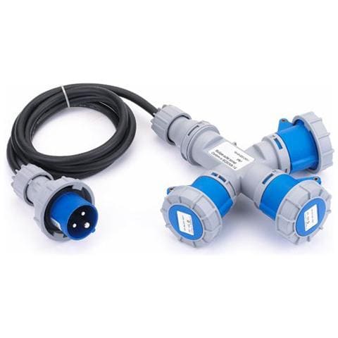 ADATTATORE Industriale 1 SPINA + 3 PRESE CAVO 2,2 mt 250V 2P+T 16A CE - Foto 1