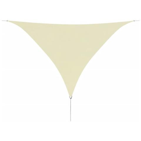 Parasole a Vela Oxford Triangolare 5x5x5 m Crema - Foto 1
