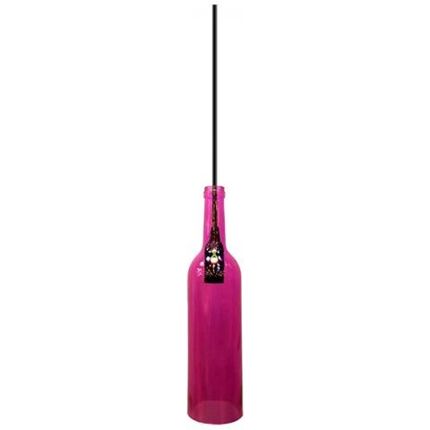 Lampadario Bottiglia Di Vetro Sospeso Pendente Decorativo Fucsia Vt-7558 3774 - Foto 1