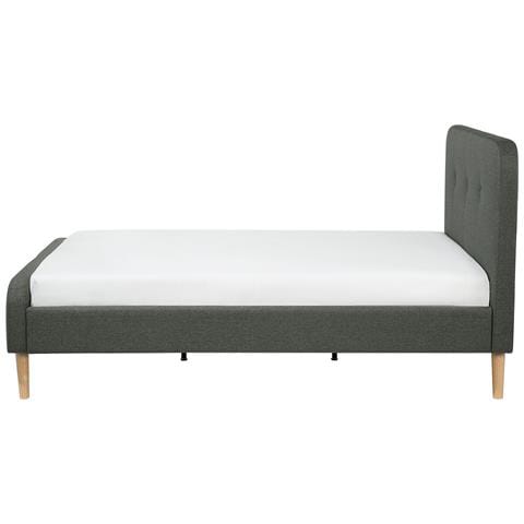 Letto Matrimoniale Moderno In Tessuto Grigio 140x200cm Rennes - Foto 33