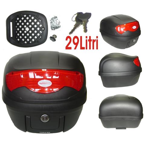 Bauletto Baule Moto Scooter 29 Litri Valigia Piastra Universale Nero - Foto 1