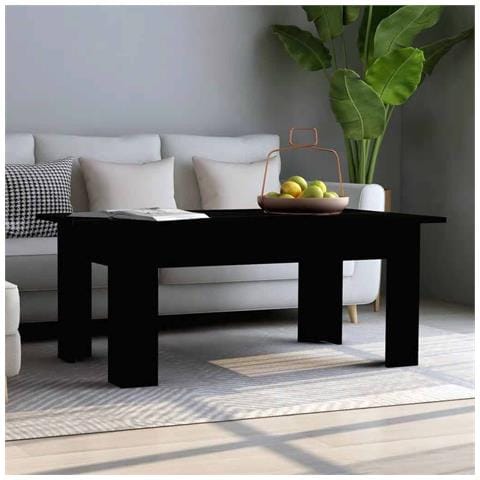 Tavolino da Salotto Nero 100x60x42 cm in Legno Multistrato - Foto 2