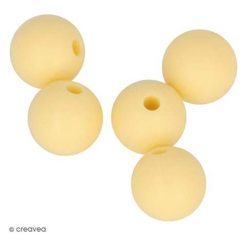 Perlina Di Silicone Tonda X 5 - 10 Mm - Giallo - Foto 1