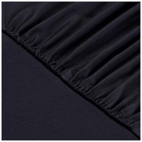 Vision Lenzuola Con Angoli Nero 200x200 - 100% Cotone - Da 30 Centimetri Con Altezza - Foto 2