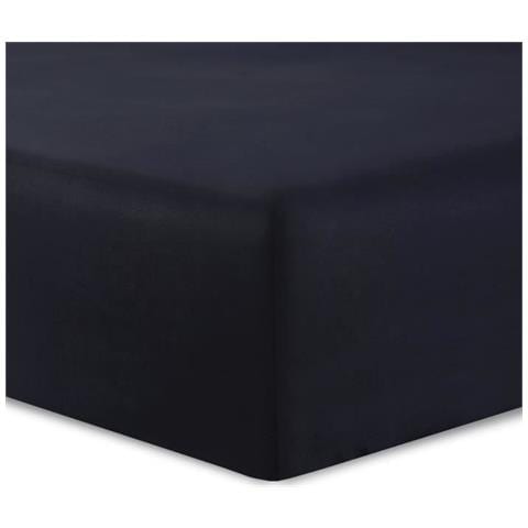 Vision Lenzuola Con Angoli Nero 200x200 - 100% Cotone - Da 30 Centimetri Con Altezza - Foto 4