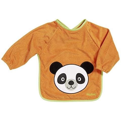 Bavaglino Per Neonato Impermeabile Con Maniche Lunghe Panda Ricamato - Foto 1