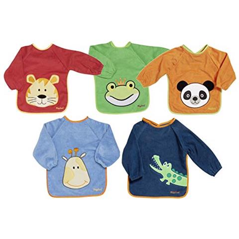 Bavaglino Per Neonato Impermeabile Con Maniche Lunghe Panda Ricamato - Foto 2