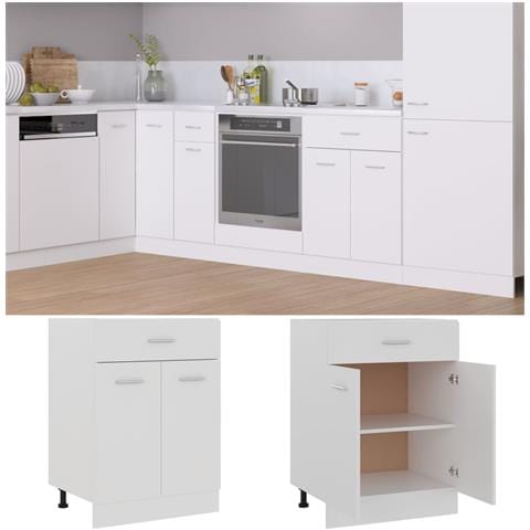 Armadio Inferiore con Cassetto “Lyon” Bianco 60x46x81,5 cm - Foto 10