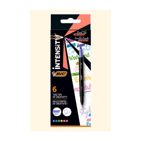 Intensity Dual Tip evidenziatore 6 pz Punta sottile /smussata Blu, Verde, Pesca, Rosa, Viola, Giallo - Foto 1