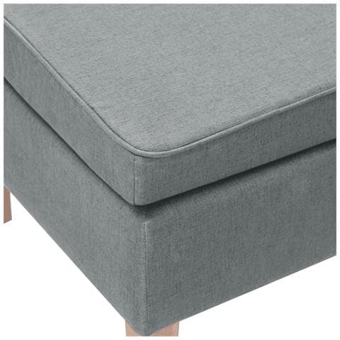 Poggiapiedi con Gambe in Legno Grigio Chiaro in Tessuto - Foto 2