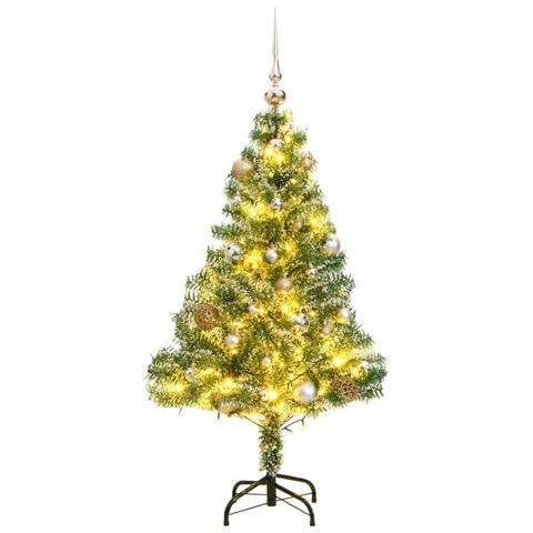 Albero Natale Artificiale 150 Led Palline E Neve Fioccata 150cm - Foto 1