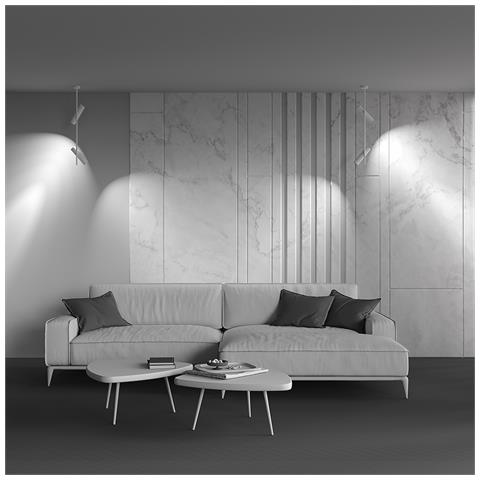 Lampadario A Sospensione Moderno Elti Alluminio Bianco 2 Luci Gu10 50w - Foto 2