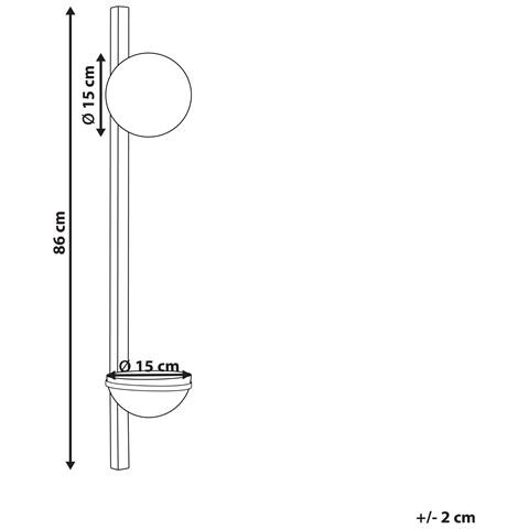 Lampada Da Parete A 1 Luce Con Vaso Metallo Nero 55 Cm Isabella - Foto 7