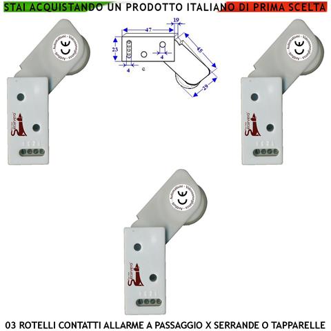 Sensore Antifurto Tapparella 3 Rotello Proteggono La Serranda Dal Sollevamento La Ruota Antiusura Spinta Da Molla Con - Foto 1