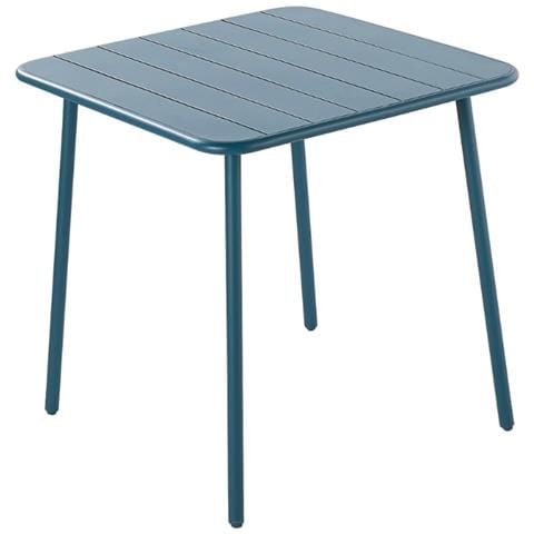 Tavolo Quadrato Da Giardino In Acciaio Blu, 4 Posti Bergam - Foto 1