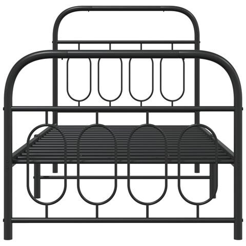 Giroletto Con Testiera E Pediera Metallo Nero 90x200 Cm - Foto 2
