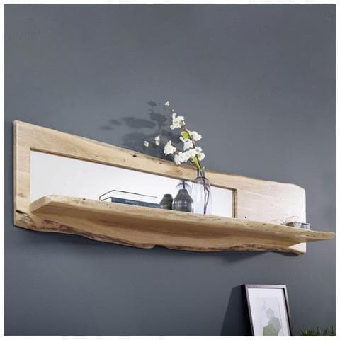 Mensola 120x22x38 Cm Da Interno In Legno Di Acacia Con Specchio Melbourne - Foto 2