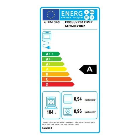 Cucina Elettrica GE960CVBK2 5 Zone Gas Forno Elettrico Multifunzione Catalitico Dimensioni 90 x 64.5 cm Colore Nero Serie Ligne Matrix - Foto 2